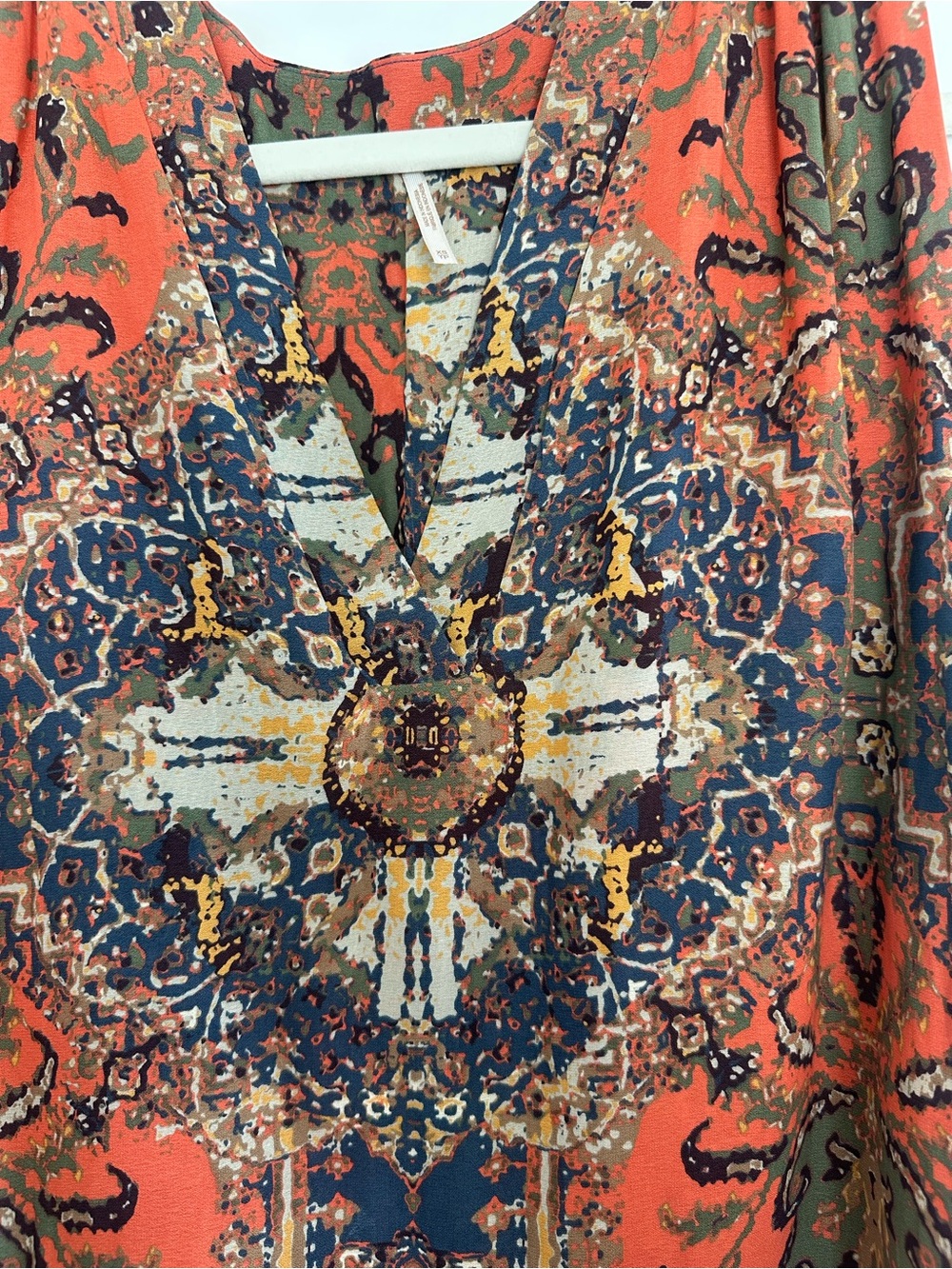 XS Free People Boho V-Neck Sleeveless Top in Rust Multi - Picture 5 of 5